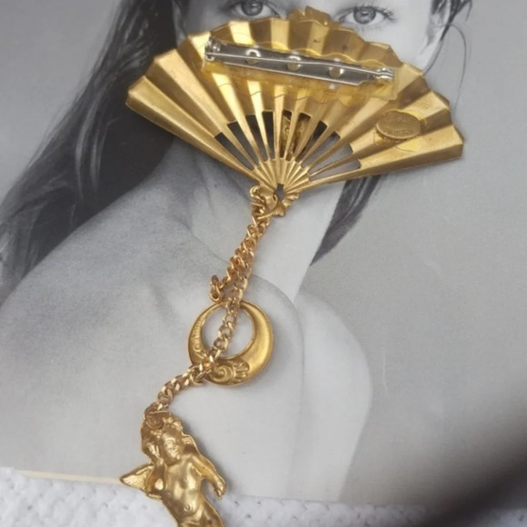 Vintage with the Angels Fan brooch - Picture 4 of 8